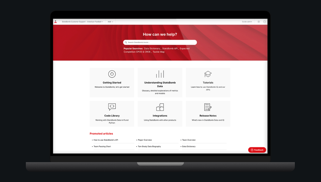 a laptop screen of the Hudl IQ support site